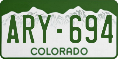 CO license plate ARY694