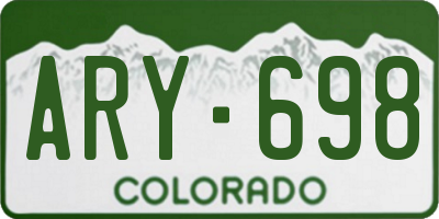 CO license plate ARY698