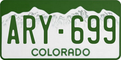 CO license plate ARY699