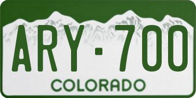 CO license plate ARY700
