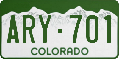 CO license plate ARY701