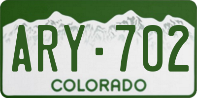 CO license plate ARY702