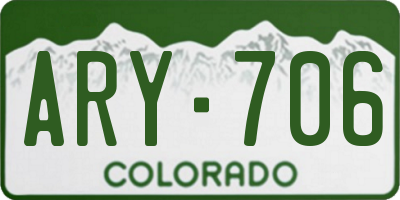CO license plate ARY706