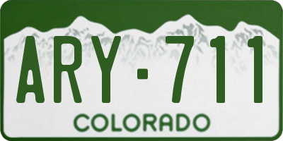 CO license plate ARY711