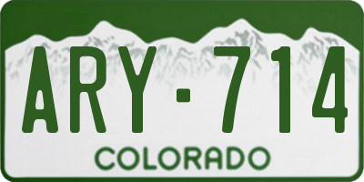 CO license plate ARY714