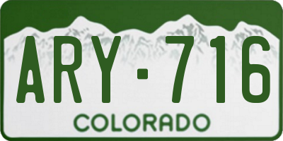 CO license plate ARY716
