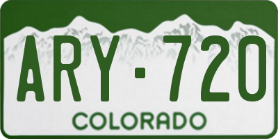 CO license plate ARY720
