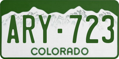 CO license plate ARY723