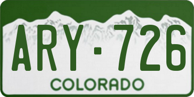 CO license plate ARY726