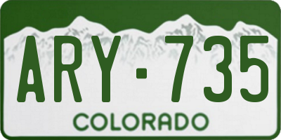 CO license plate ARY735