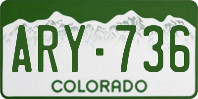 CO license plate ARY736