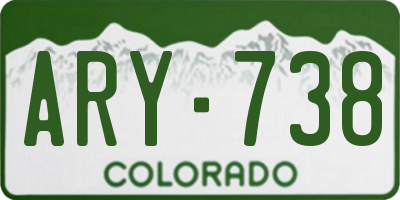 CO license plate ARY738