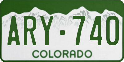 CO license plate ARY740