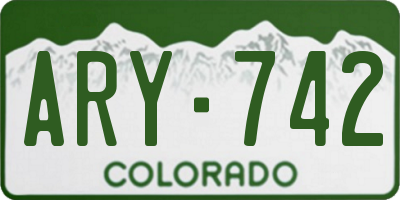 CO license plate ARY742
