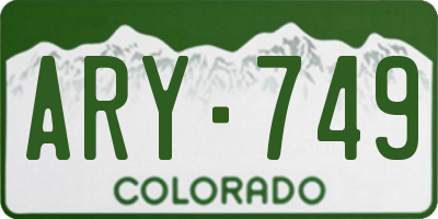 CO license plate ARY749