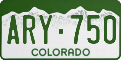 CO license plate ARY750