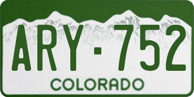 CO license plate ARY752