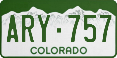 CO license plate ARY757