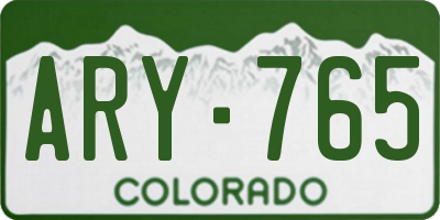 CO license plate ARY765