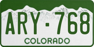 CO license plate ARY768