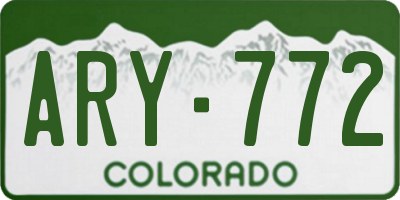 CO license plate ARY772
