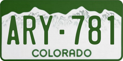 CO license plate ARY781