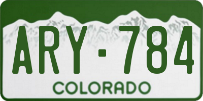 CO license plate ARY784