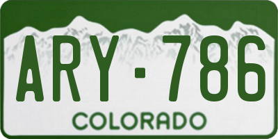 CO license plate ARY786