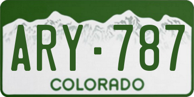 CO license plate ARY787