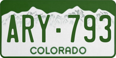CO license plate ARY793