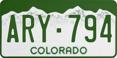 CO license plate ARY794
