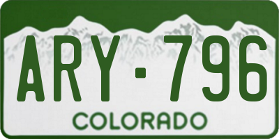 CO license plate ARY796