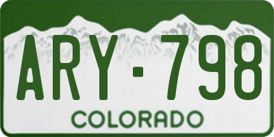 CO license plate ARY798