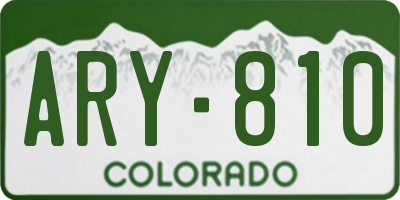 CO license plate ARY810