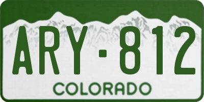 CO license plate ARY812