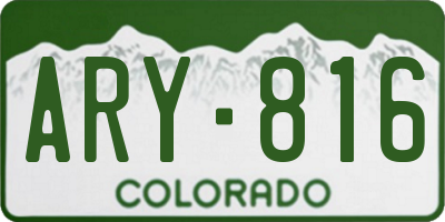 CO license plate ARY816