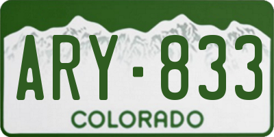 CO license plate ARY833