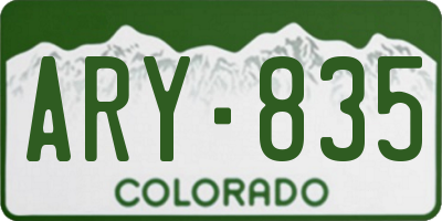 CO license plate ARY835