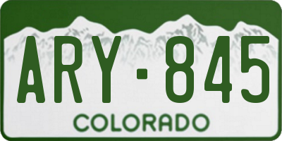 CO license plate ARY845