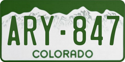 CO license plate ARY847