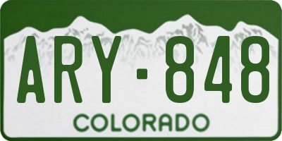 CO license plate ARY848