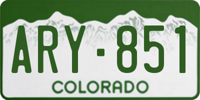 CO license plate ARY851