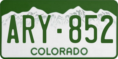 CO license plate ARY852