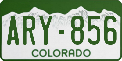 CO license plate ARY856