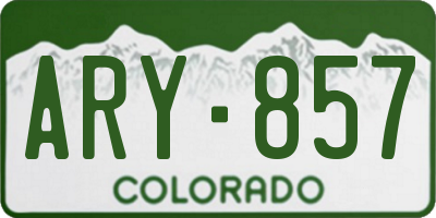 CO license plate ARY857