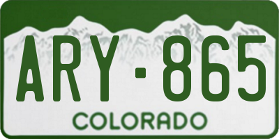 CO license plate ARY865