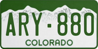 CO license plate ARY880