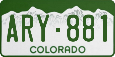 CO license plate ARY881
