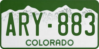 CO license plate ARY883