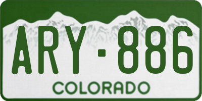 CO license plate ARY886